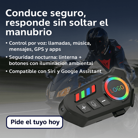 AURICULARES CASCO DE MOTO K06 - MANOS LIBRES CON CONTROL DE VOZ Y BATERIA LARGA